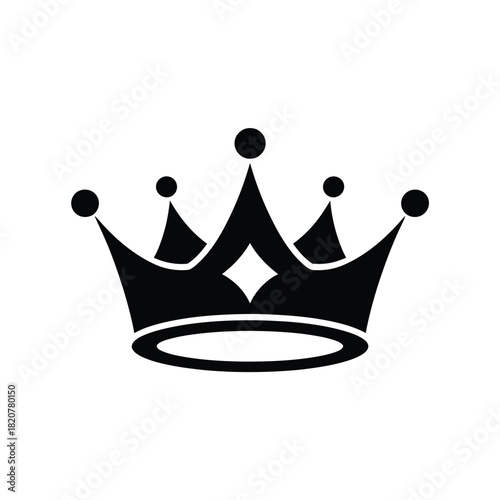 Simple black silhouette of a royal crown icon