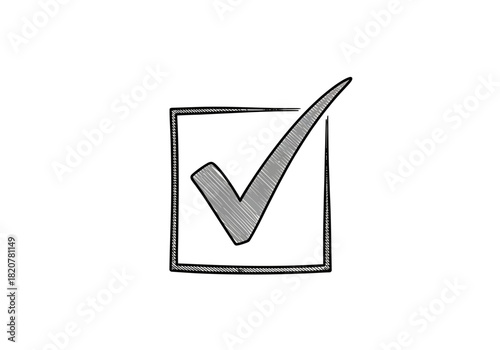 Check mark in a box symbolizing completion and validation.