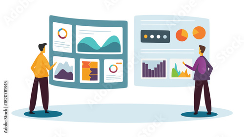 Business analyst examining real time performance metrics