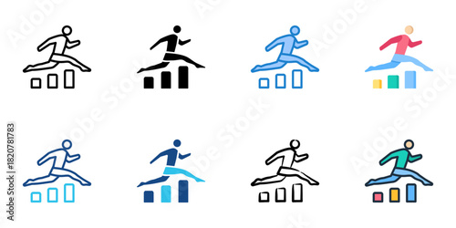 Triple Jump icon set multiple style collection 
