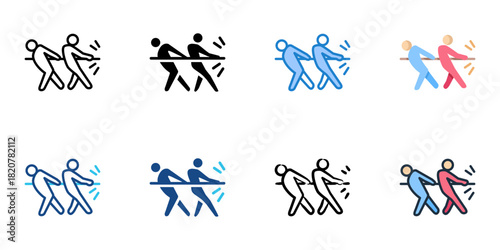 Tug of War icon set multiple style collection 
