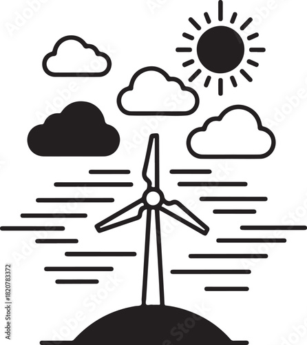 Wind energy turbine power generation renewable resource environment protection vector