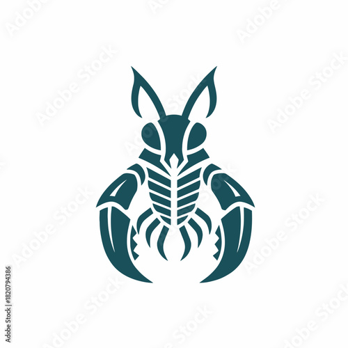 Stylized graphic illustration of a fantasy creature with lobster claws and rabbit ears.