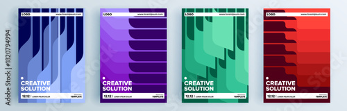 Modern abstract covers set, minimal covers design. Colorful geometric background, vector illustration.