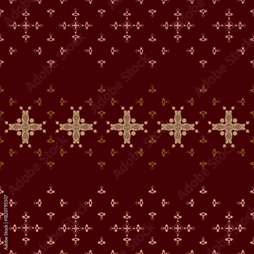 Ethnic seamless pattern with triangle and abstract geometric ornament.