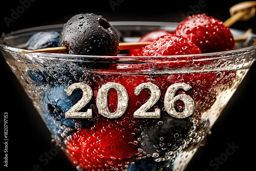 Number 2026 formed by cockt...