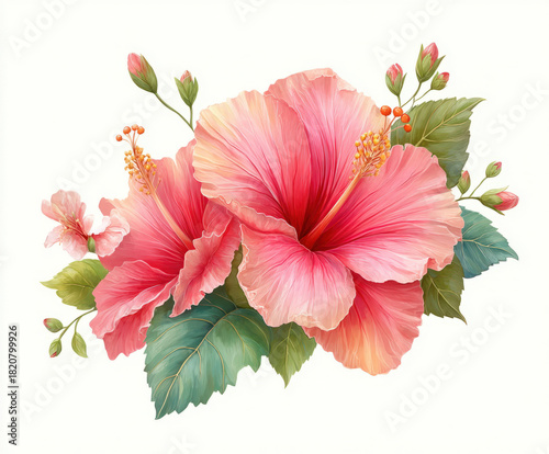 Exotic flower isolated on w...