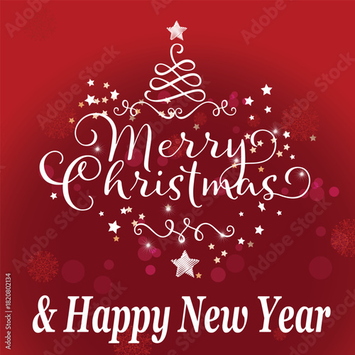merry Christmas greeting card vector