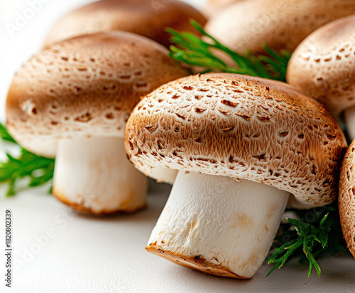 Mushrooms isolated on white...