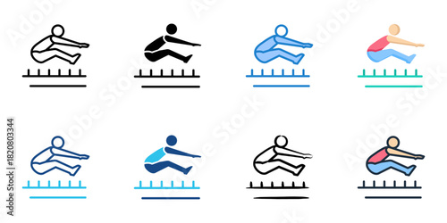 Long Jump icon set multiple style collection 
