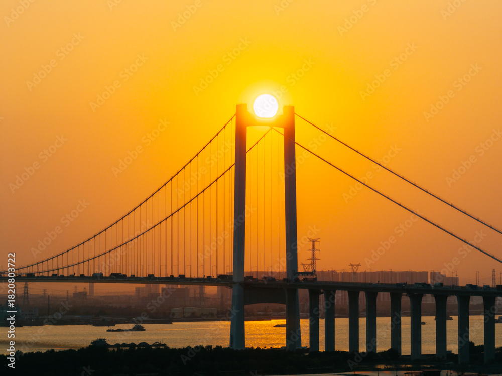 Obraz premium Nansha bridge in Guangzhou city, China