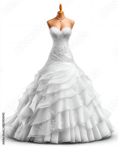 wedding dress isolated on a...