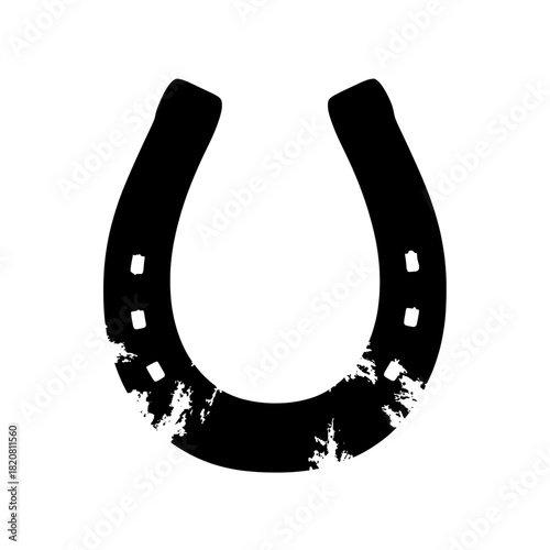 Distressed black horseshoe icon