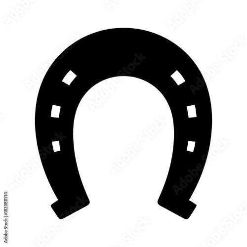 Black silhouette of a classic horseshoe