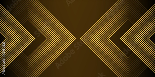 dynamic golden arc line technology design concept on black background