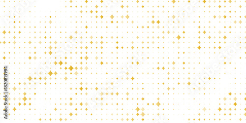 Gold falling down confetti background. Repeated golden dotted glitter pattern. Yellow, orange and golden dots wallpaper. Celebration Christmas, New Year or birthday party decoration backdrop. Vector