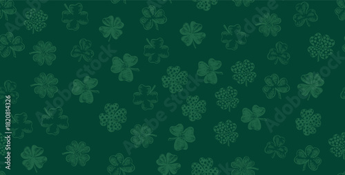Hand-Drawn Shamrock Pattern for St. Patrick's Day	
