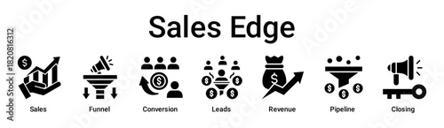 Sales Edge banner web icon vector illustration concept for business with icon of Sales, Funnel, Conversion, Leads, Revenue, Pipeline.