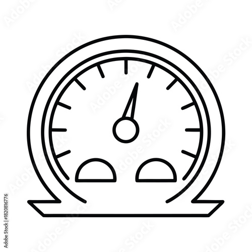 Black vector clock icon showing time with hour, minute, and second hands for business deadlines
