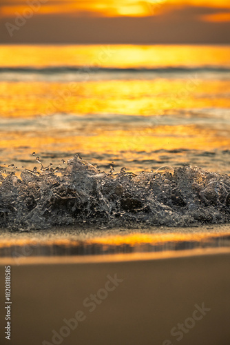 Beautiful landscape, sea at sunset, romantic, outdoor nature background.Vertical	