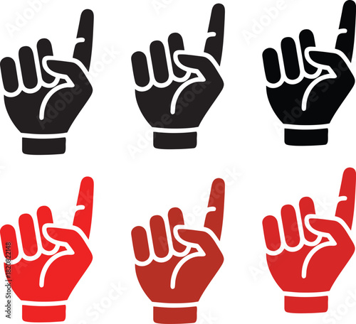 Pinky promise hand gestures in black and red