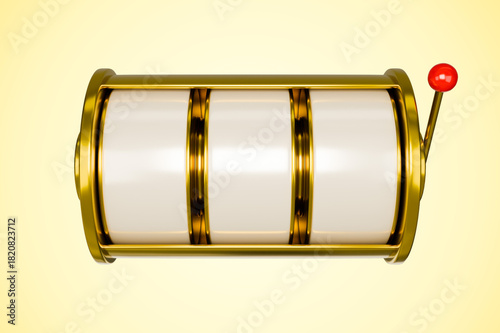 Photos Golden and white slot machine with red ball