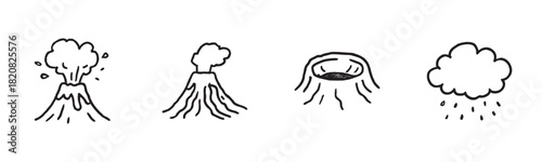 Graphic illustration set of healthy food ingredients including a fresh salad bowl, avocado half, tomato, lemon, and a fork in a simple blue and black hand-drawn style