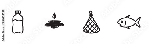 A collection of black line icons representing street art and urban culture, including a stylized mask, price tag, spray paint can, ladder, and brick wall in a minimalist outline style