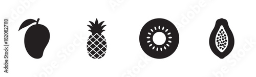 A minimalist collection of black line art icons representing wellness and the four elements, featuring a leaf, heart, lit candle, water droplet, and wavy lines for air