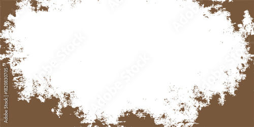 Abstract grunge background frame with ink splashes and coffee color texture design on old paper pattern illustration