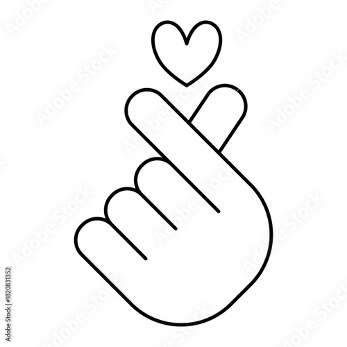 vector hand korean love sign symbol icon