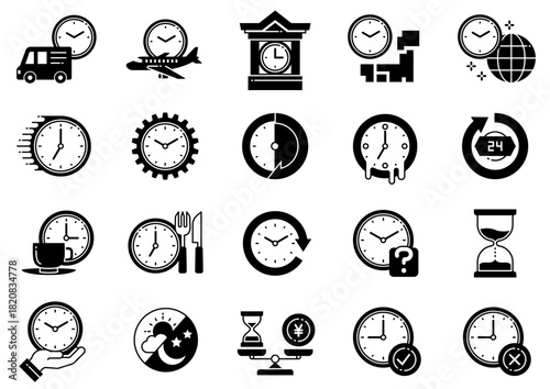時間・時計アイコン02　Time/Clock Icons