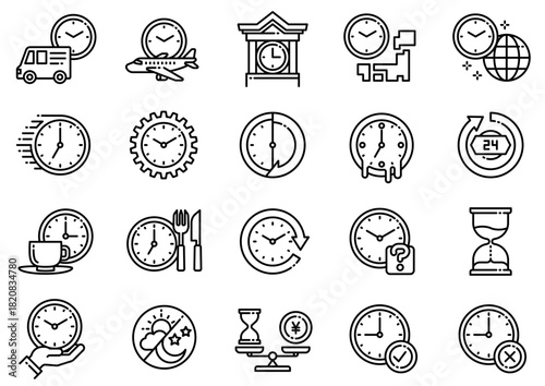 時間・時計アイコン01　Time/Clock Icons