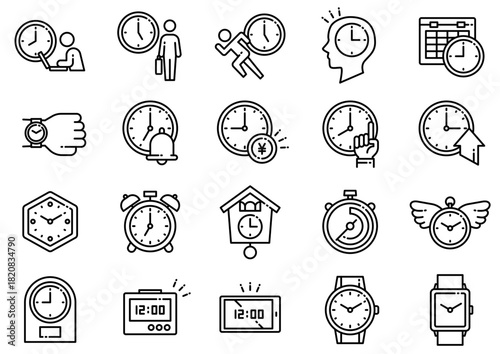 時間・時計アイコン04　Time/Clock Icons