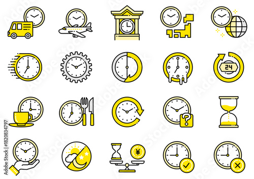時間・時計アイコン03　Time/Clock Icons