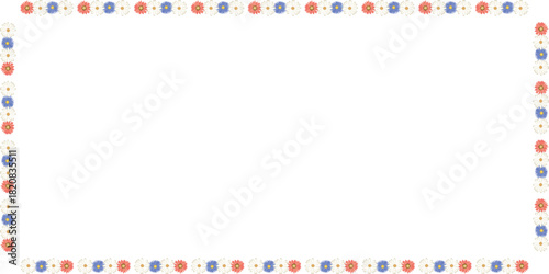 Colorful floral border EPS design with cheerful frame, perfect for festive and educational templates
