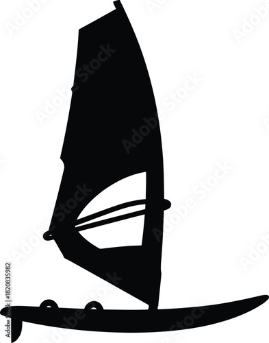 Minimalist windsurf silhouette vector icon vector