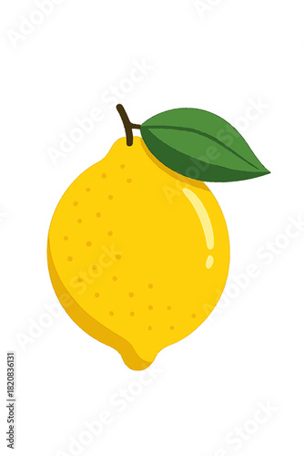 Fresh lemon with bright yellow colour and green leaf ready for cooking and drinks in a modern design style