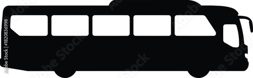 Modern bus silhouette urban transportation vector graphic vector