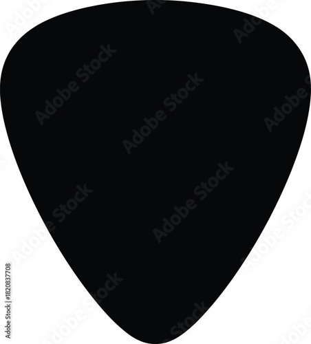 Black guitar pick isolated simple music accessory vector