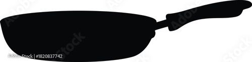 Sleek frying pan silhouette kitchenware cooking tool vector