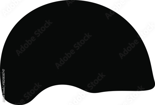 Bicycle helmet safety gear silhouette icon vector