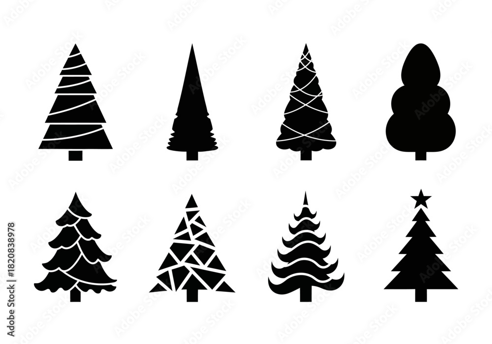 Obraz premium set of christmas trees