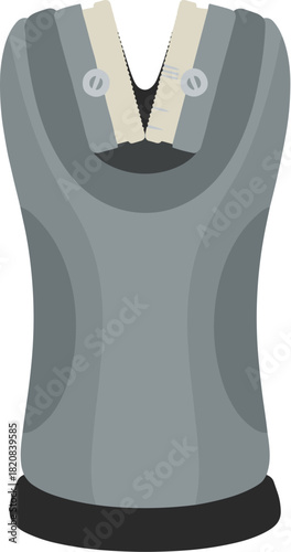 Gray ergonomic baby carrier sling for infants isolated vector illustration.