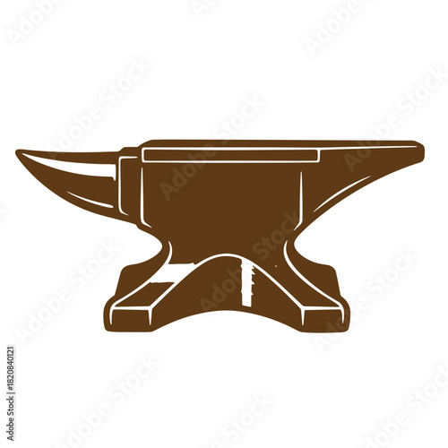 A brown silhouette illustration of a classic anvil symbolizing blacksmithing and craftsmanship
