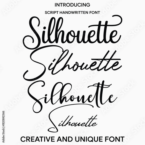Script Font " Silhouette" Variations and Introduction