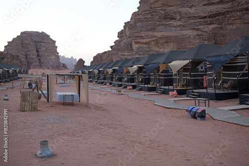 Desert camp for tourists at Wadi Rum, Jordan