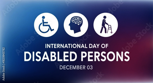 Symbolic Icons Representing Disability Awareness for International Day Celebration