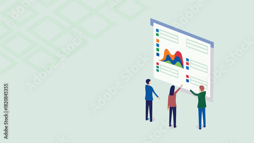 Vibrant abstract data visualization chart with floating elements showcasing colorful graphs and analytical insights in a dynamic modern design suitable for business presentations and reports