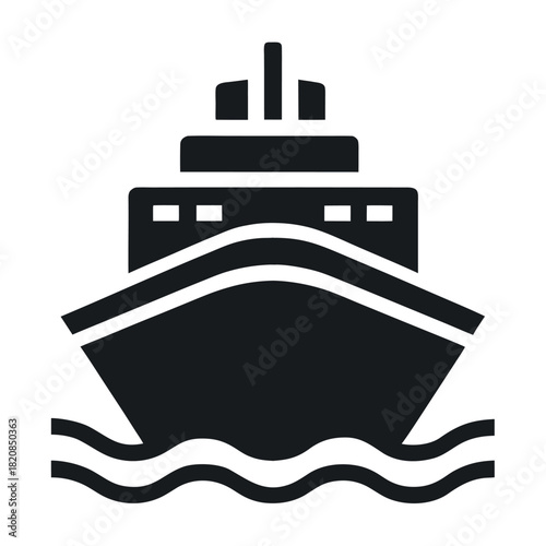 Cartoon vector illustration of a cruise liner vessel icon for sea travel and ocean vacation